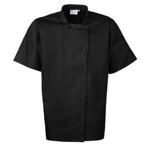 Premier Mens Short-Sleeved Chef Jacket / Black